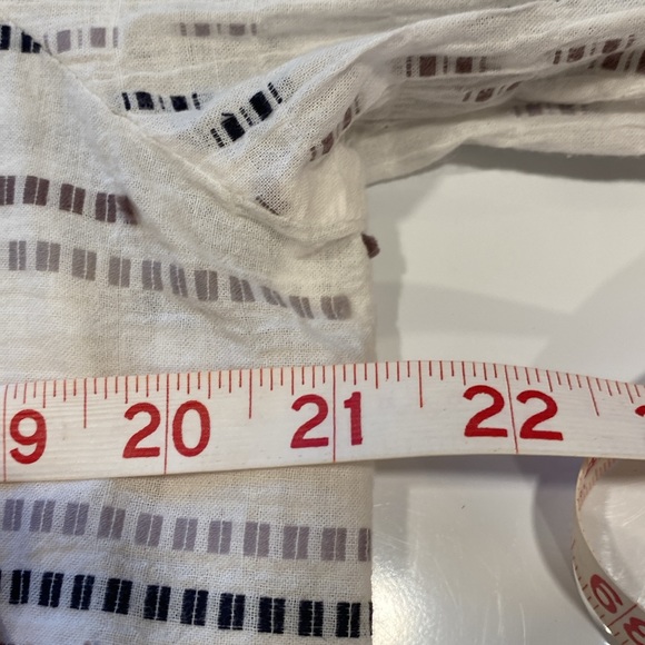 Habitat Button Front Tunic with Collar & Front Pockets in White & Shades of Gray - Picture 10 of 12